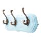 Turquoise Antique Small Wall Wooden Iron Hooks
